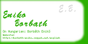 eniko borbath business card